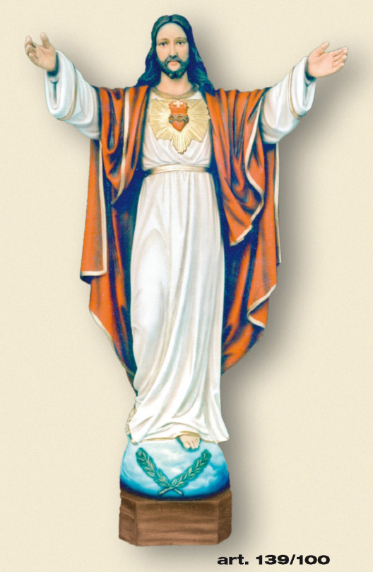 Sacred Heart (hands Up) 60 Fiberglass Indoor/Outdoor Statue